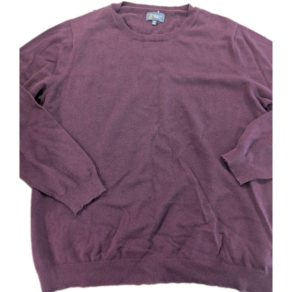 Wallin‎ & Bros Pullover Sweater Mens Sz XXL Cotton Cashmere blend Wine Burgundy